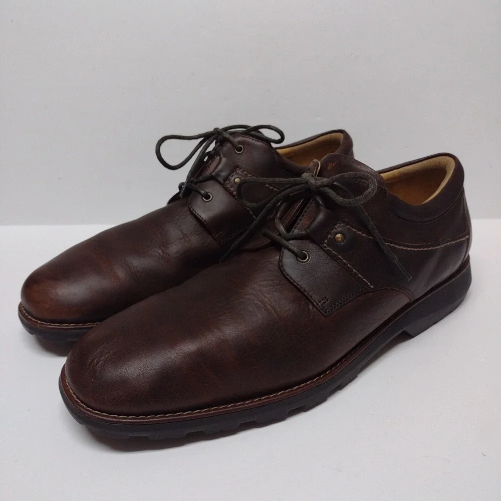 Johnston & Murphy Mens 13M Tyndall Brown Leather Cap Toe‎ Oxford 020-7414 Dress